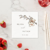 Ivory 3D Magnolia Flowers | Wedding Servet (Insitu)