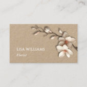 Ivory 3D Magnolia Rustic | QR Code Visitekaartje (Voorkant)