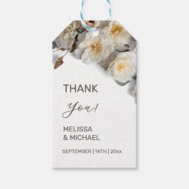 Ivory 3D Roses Wedding Thank You Cadeaulabel