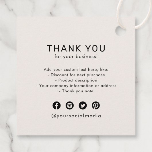 Ivory Aangepaste Logo-producten hangen labels op (Achterkant)