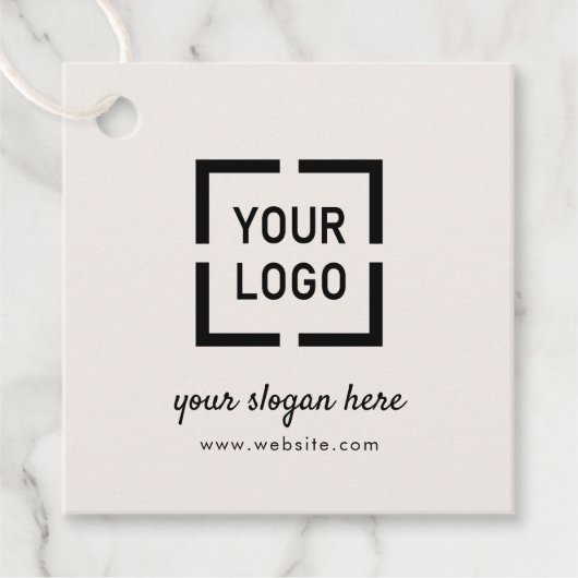 Ivory Aangepaste Logo-producten hangen labels op (Voorkant)