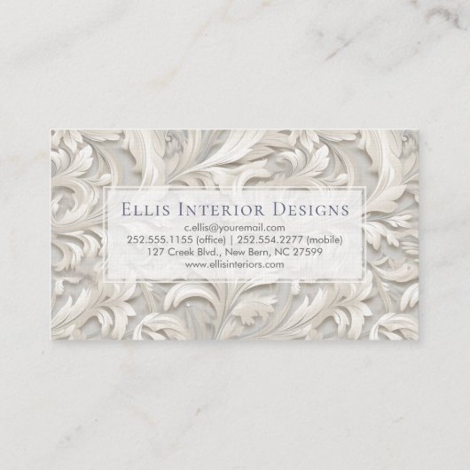 Ivory Acanthus Visitekaartje (Achterkant)