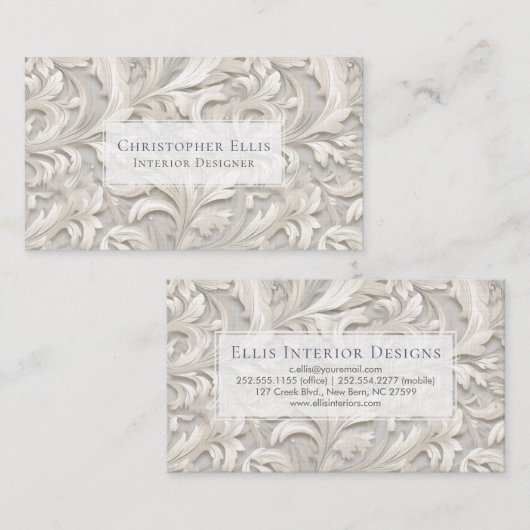 Ivory Acanthus Visitekaartje (Voorkant / Achterkant)