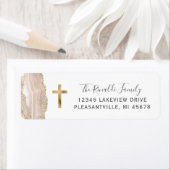 Ivory Agate Gold Cross Retour Adres Label (Insitu)