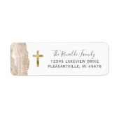 Ivory Agate Gold Cross Retour Adres Label (Voorkant)