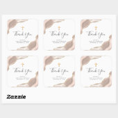 Ivory Agate Gold Glitter First Heilige Communie Vierkante Sticker (Vel)