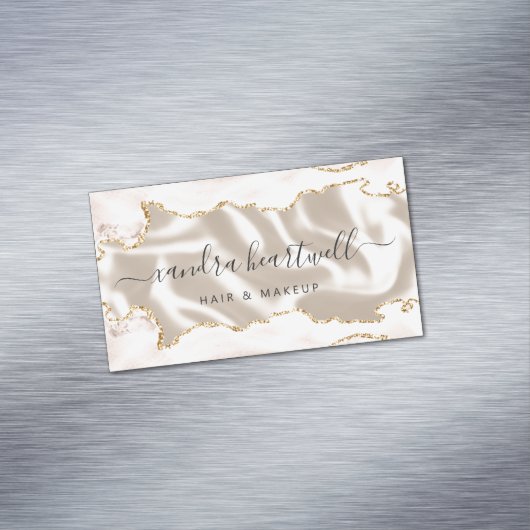 Ivory Agate Gold Glitter Luxe Magnetisch Visitekaartje (Voorbeeld)