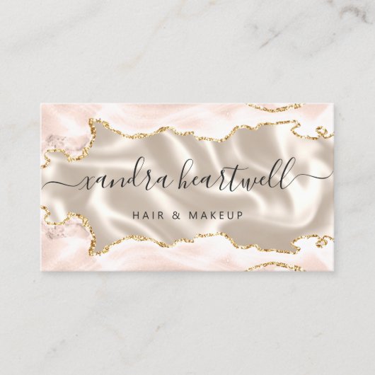 Ivory Agate Gold Glitter Luxe Visitekaartje (Voorkant)