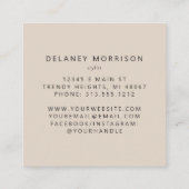 Ivory Agate Goud Glitter Luxe Vierkante Visitekaartje (Achterkant)