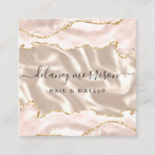 Ivory Agate Goud Glitter Luxe Vierkante Visitekaartje (Voorkant)