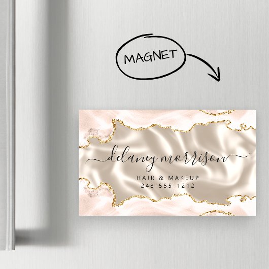 Ivory Agate Gouden Glitter Luxe Magnetisch Visitekaartje
