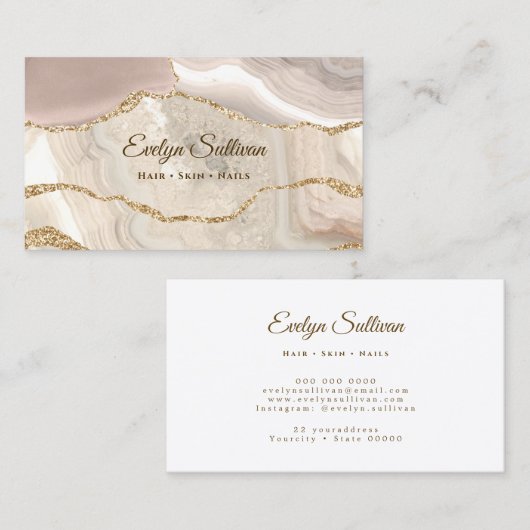 Ivory agate visitekaartje (Voorkant / Achterkant)