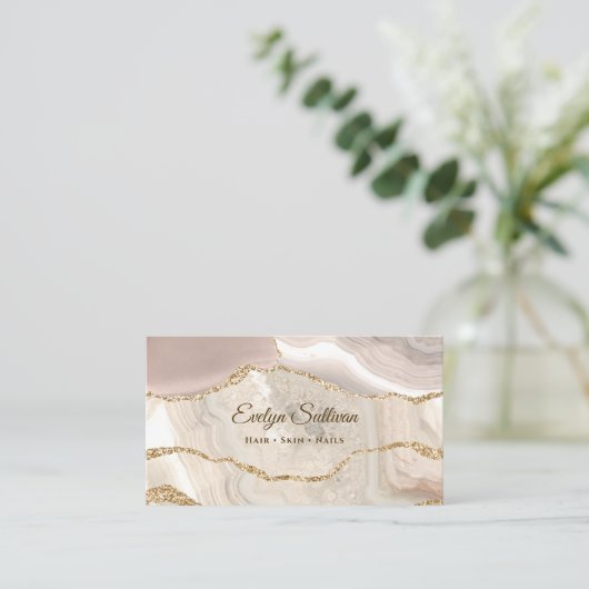 Ivory agate visitekaartje (Staand voorkant)