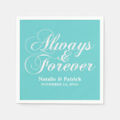 Ivory Altijd en altijd bruiloft papier servetten (Voorkant)