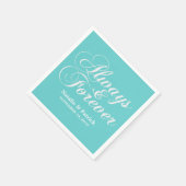 Ivory Altijd en altijd bruiloft papier servetten (Hoek)