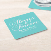 Ivory Altijd en altijd Onderzetters voor bruiloft (Schuin)