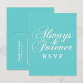 Ivory Always & Forever Wedding RSVP-Briefkaart Uitnodiging Briefkaart (Voorkant / Achterkant)