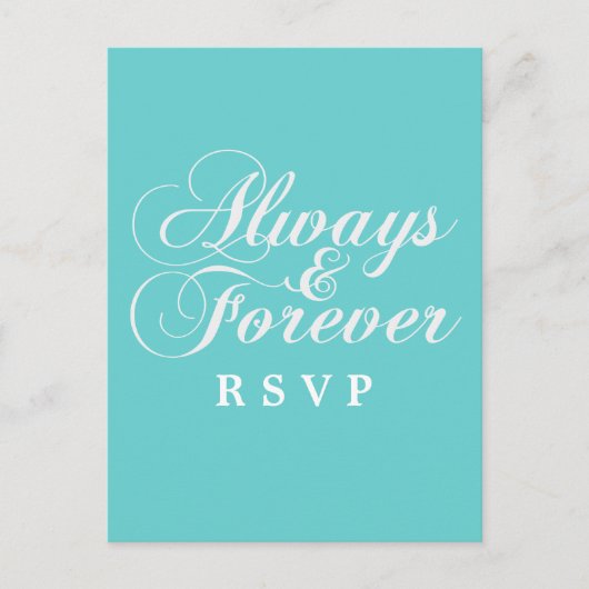 Ivory Always & Forever Wedding RSVP-Briefkaart Uitnodiging Briefkaart (Voorkant)