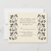 Ivory and Black R.S.V.P. Kaartalternatief RSVP Kaartje (Achterkant)