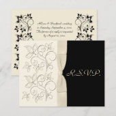 Ivory and Black R.S.V.P. Kaartalternatief RSVP Kaartje (Voorkant / Achterkant)