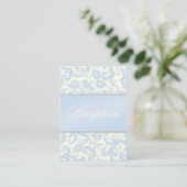Ivory and Blue Damask Enclosure Kaart (Staand voorkant)