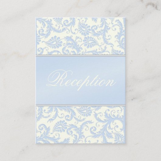 Ivory and Blue Damask Enclosure Kaart (Voorkant)