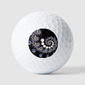 Ivory and Blue Pearl Spiral Golf Balls Golfballen (Voorkant)