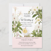 Ivory and Blush Vanilla Roos w Leaf Foliag Wedding Kaart (Voorkant)