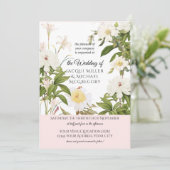 Ivory and Blush Vanilla Roos w Leaf Foliag Wedding Kaart (Staand voorkant)