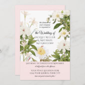 Ivory and Blush Vanilla Roos w Leaf Foliag Wedding Kaart (Voorkant / Achterkant)