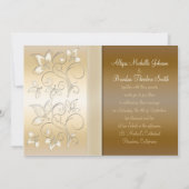 Ivory and Bronze Floral Monogrammed Invitation Kaart (Achterkant)