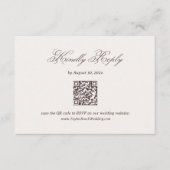 Ivory and Brown Wedding RSVP Card Qr Code Informatiekaartje (Voorkant)