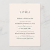 Ivory and Evergreen Wedding Details Enclosure Kaar Informatiekaartje (Voorkant)