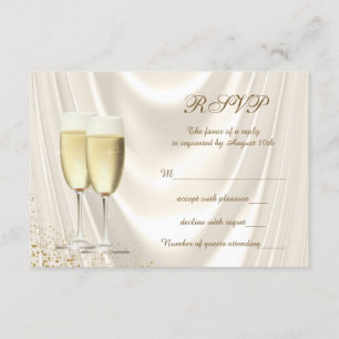 Ivory and Gold Champagne RSVP
