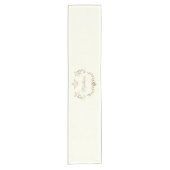 Ivory and Gold Crown Crest Personalized Korte Tafelloper (Voorkant)