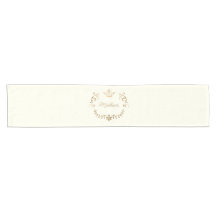 Ivory and Gold Crown Crest Personalized