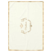 Ivory and Gold Crown Crest Personalized Tafelkleed (Voorkant)