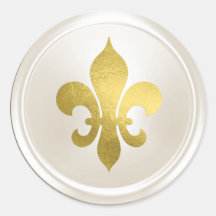 Ivory and Gold Fleur de Lis Envelope Seal