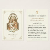 Ivory and Gold katholieke St. Joseph Wedding Praye Visitekaartje (Voorkant /achterkant)