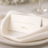 Ivory and Gold Minimal 50th Anniversary Folded Pla Plaatskaartje