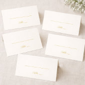 Ivory and Gold Minimal 50th Anniversary Folded Pla Plaatskaartje