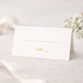 Ivory and Gold Minimal 50th Anniversary Folded Pla Plaatskaartje