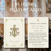 Ivory and Gold Wedding Marian Cross Heilige Kaart