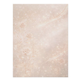 Ivory and rosegold accents florals AI art  Perfect Poster