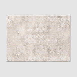 Ivory and White  Butterfly  Damask Tissuepapier