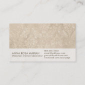 *~* Ivory  Antiek-Aged Iridescent Damask Visitekaartje (Achterkant)