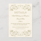  Ivory Antiek Vlaams bruiloft - Gegevens Informatiekaartje (Voorkant)