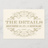  Ivory Antiek Vlaams bruiloft - Gegevens Informatiekaartje (Achterkant)