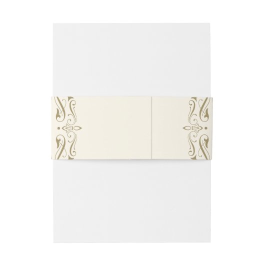 Ivory Antiek Vlaams huwelijksmonogram Uitnodigingen Wikkel (Achterkant Voorbeeld)