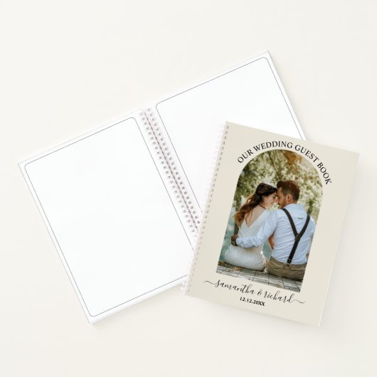 Ivory Arch Persoonlijke foto-bruiloft Gast Notitieboek (Binnen)